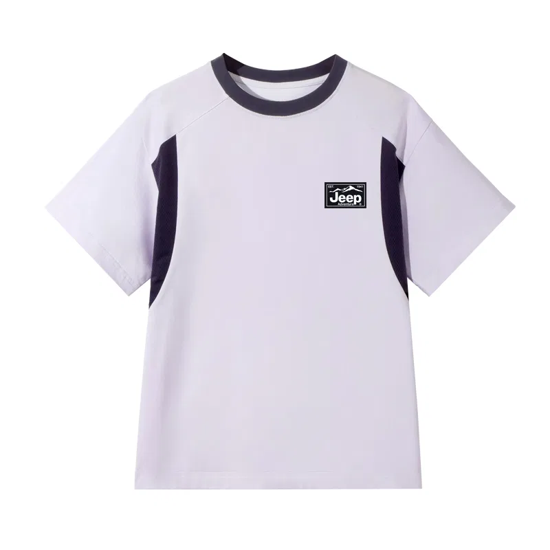 Детская футболка с коротким рукавом Jeep, Light Purple/E Black Bottom White Mountain