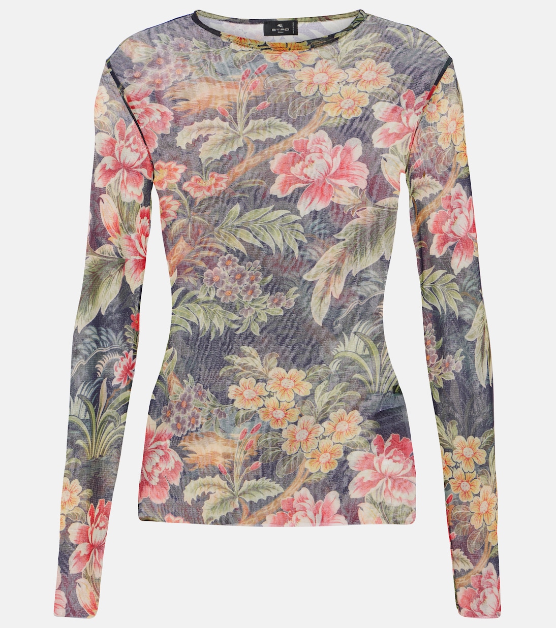 

Цветочный топ Etro, Print On Blue Base