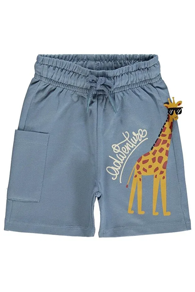 Детские шорты для мальчиков с принтом Giraffe Printed Capri Civil Boys, Indigo