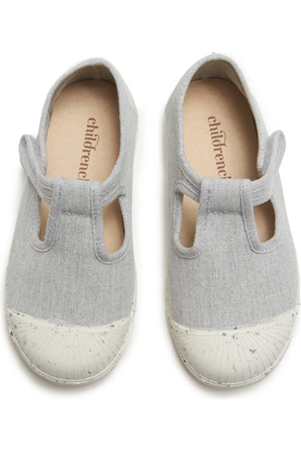 Кеды детские на ремешке T-Strap Canvas Sneaker CHILDRENCHIC, серый — фото 2