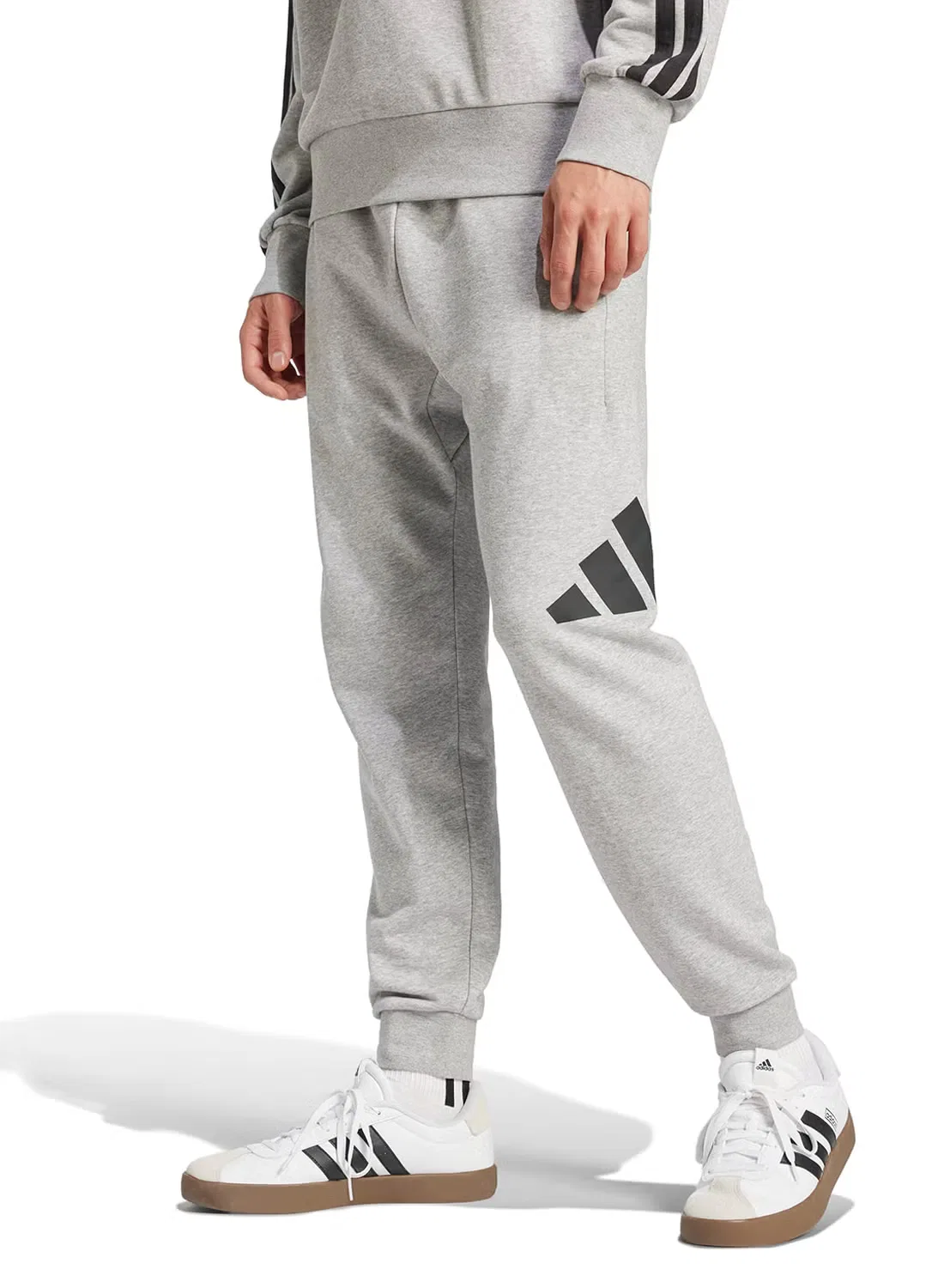 Спортивные штаны из футера с логотипом Adidas, серый
