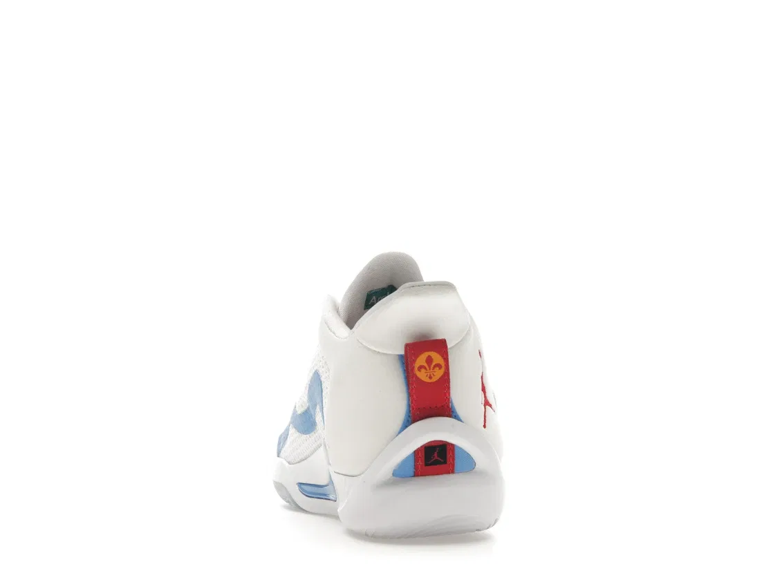 Детские кроссовки для мальчиков с длинным шнурованием Jordan Tatum 1 Jordan, White/University Red/University Blue/University Gold — фото 4