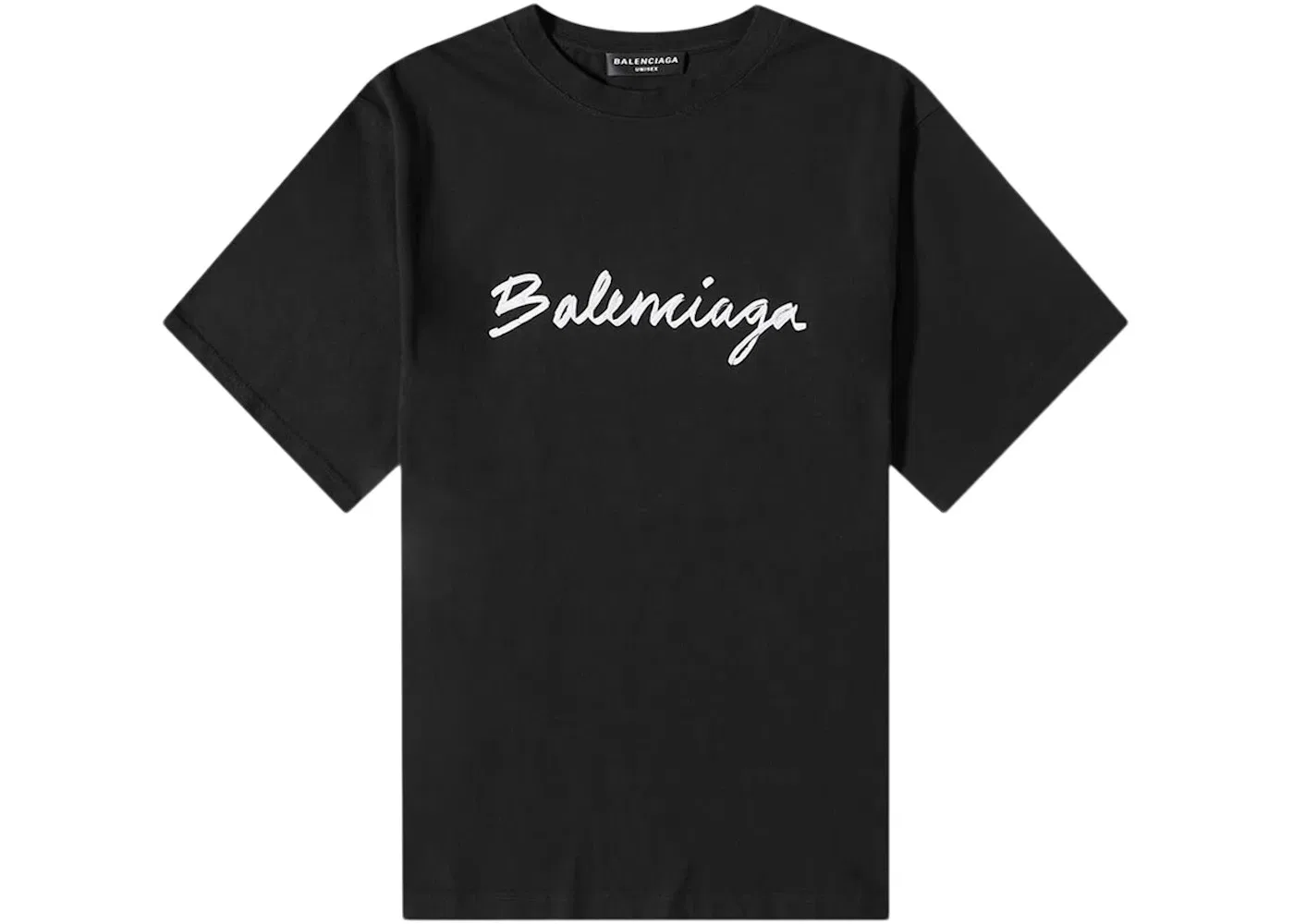 Мужская футболка с принтом Balenciaga Script Logo, Black/White