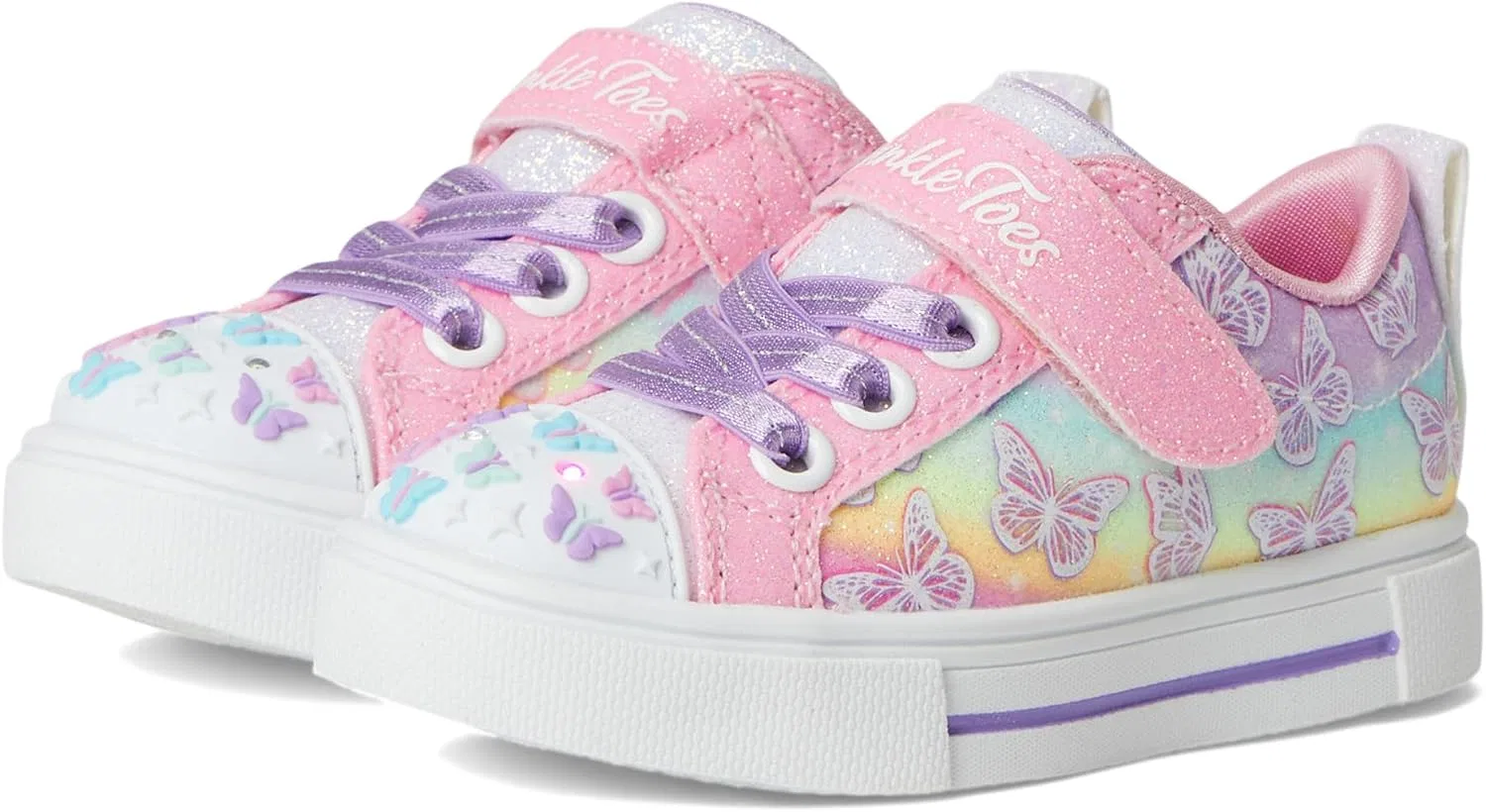 Детские кроссовки для девочек с принтом Twinkle Ombre Skechers, Link Pink/Multi