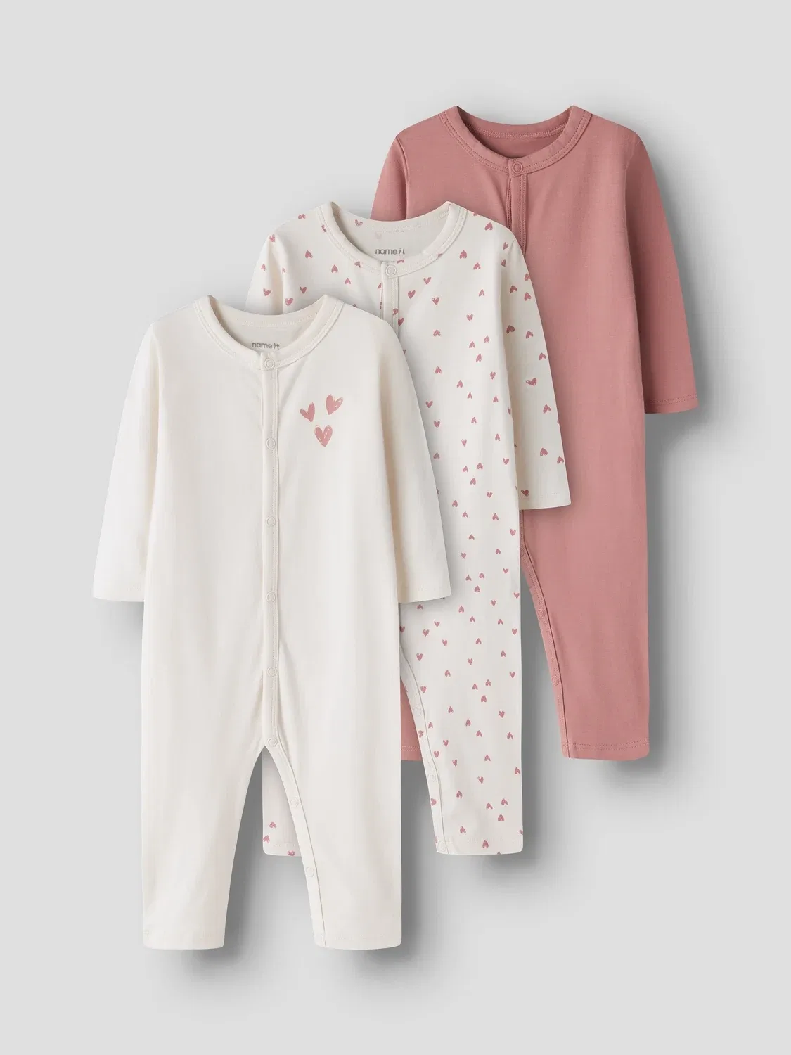Комплект из 3 детских спальных комбинезонов из джерси Nbnnightsuit Name It, сливочный — фото 4