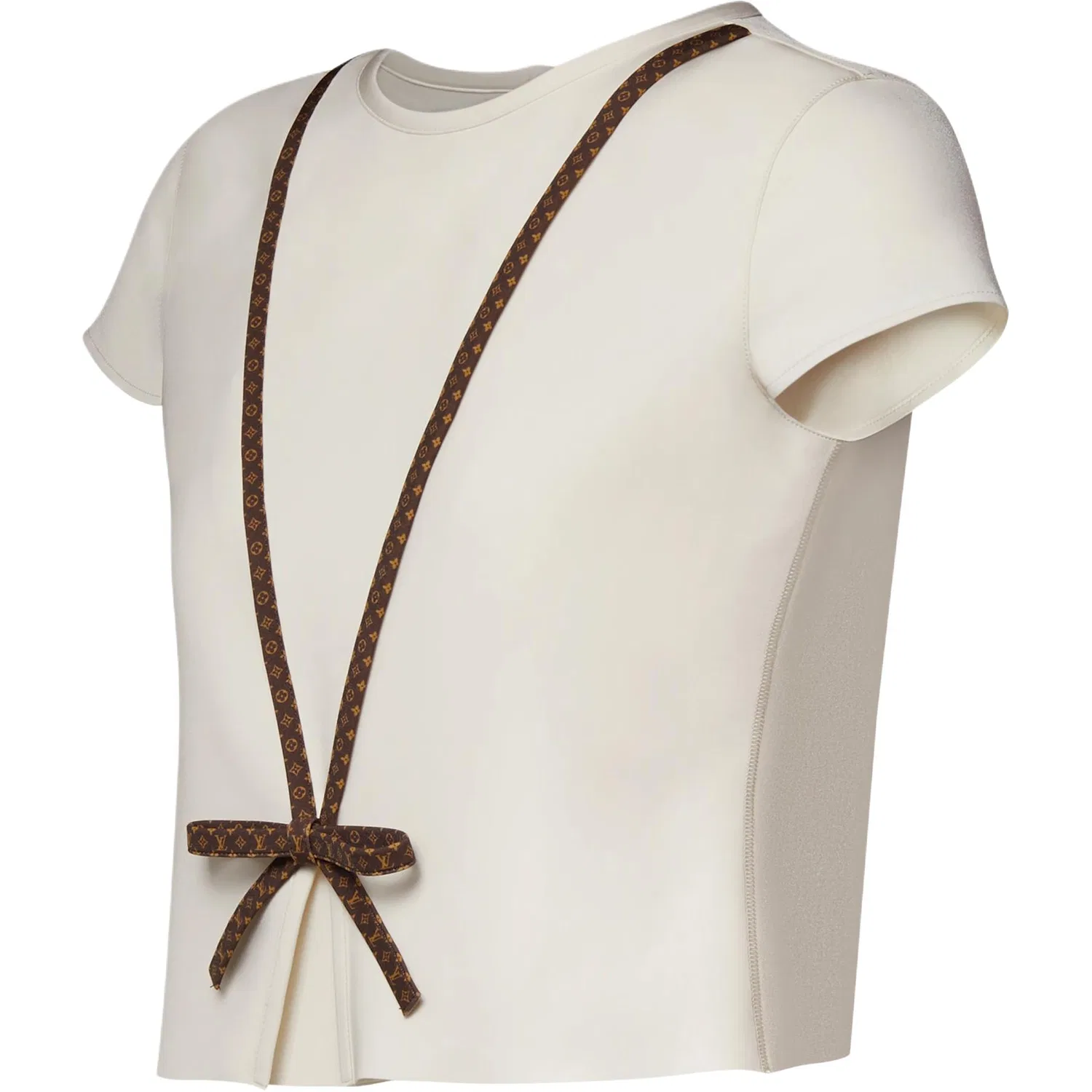 Женская футболка с монограммой, свободного кроя, Ecru, LOUIS VUITTON, Ecru — фото 4