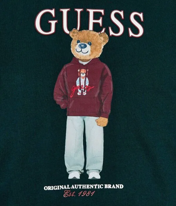 Детская толстовка Regular Fit Guess, Verde Bottiglia — фото 3