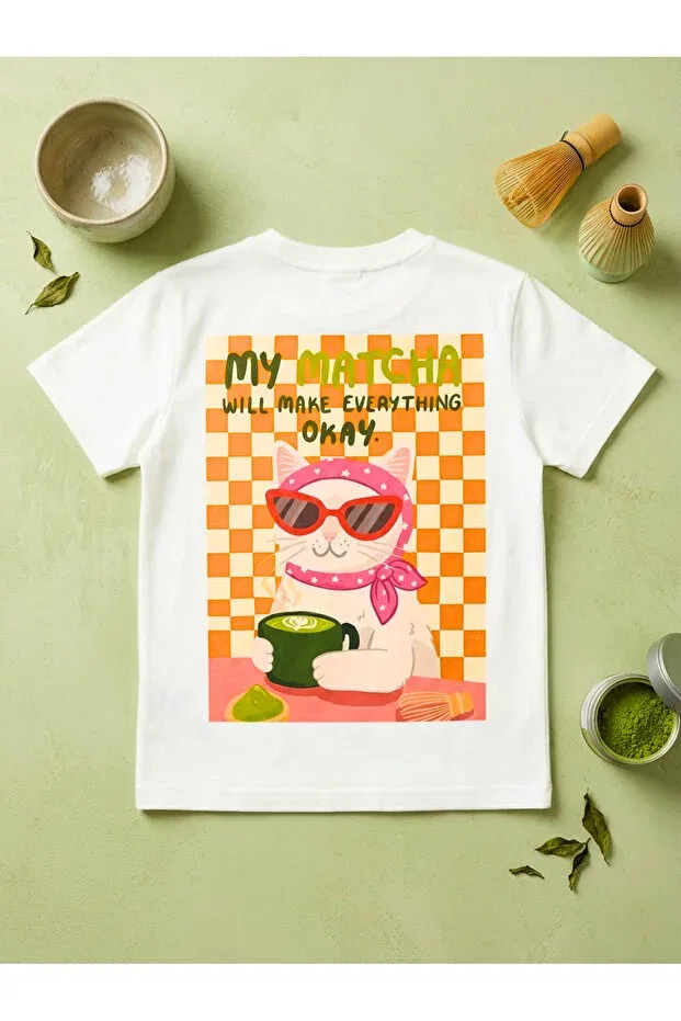 Детская футболка оверсайз с принтом My Matcha Elibaby, My Matcha-Printed — фото 3