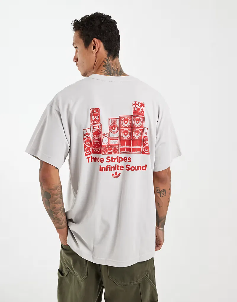 Футболка Adidas Originals Original Sound серого и, бордовый