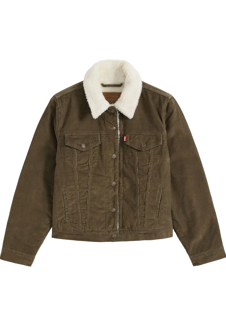Куртка LEVI'S Between-Season Jacket 'Original Sherpa Trucker' оливкового цвета