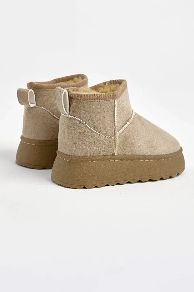 Детские ботинки для девочек на толстой подошве с мехом Tonny Black, Beige — фото 4