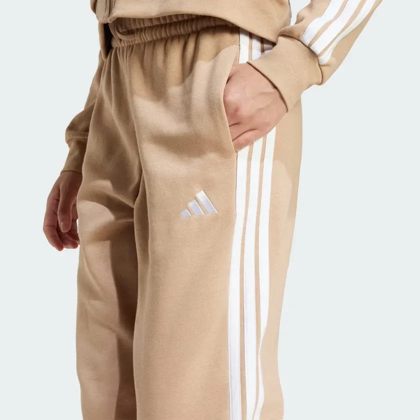 Женские спортивные брюки свободного кроя с 3 полосками adidas, Warm Sandstone / White — фото 4