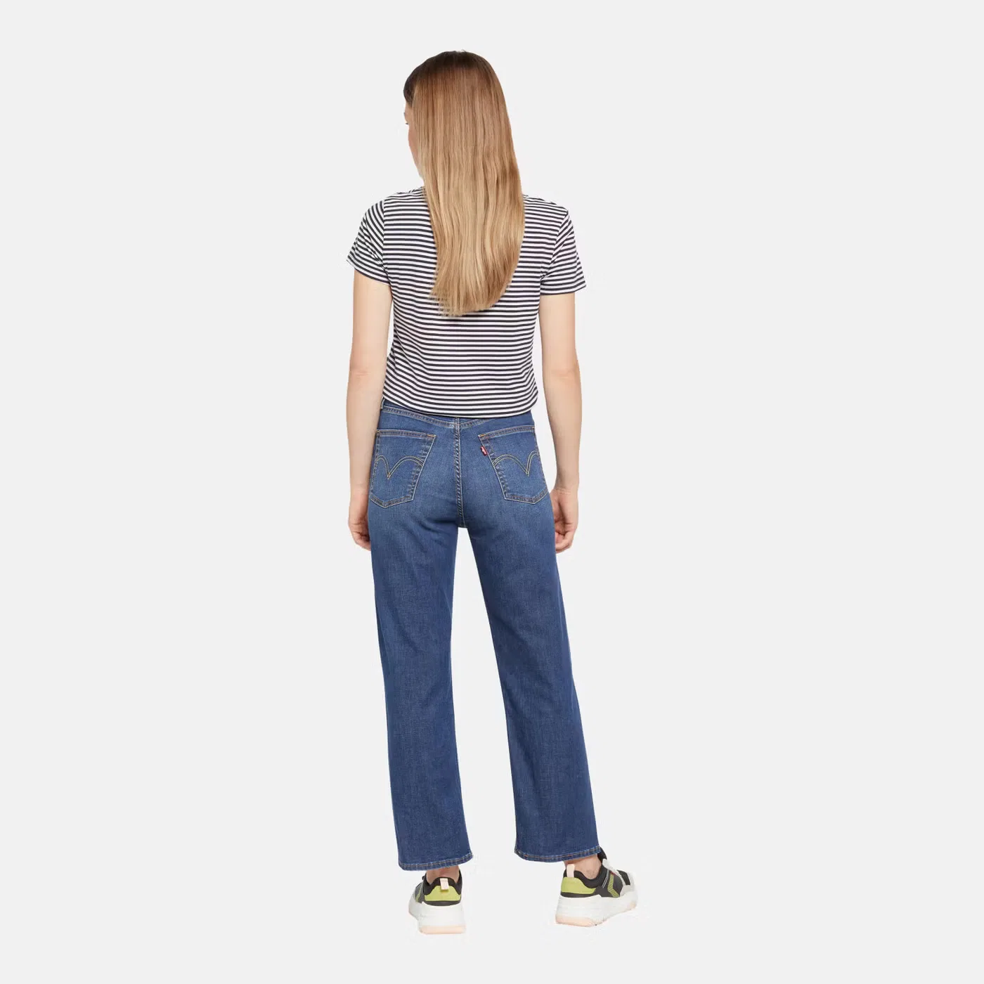 Джинсы с завышенной талией прямые Ribcage Levi'S, темно-синий — фото 4
