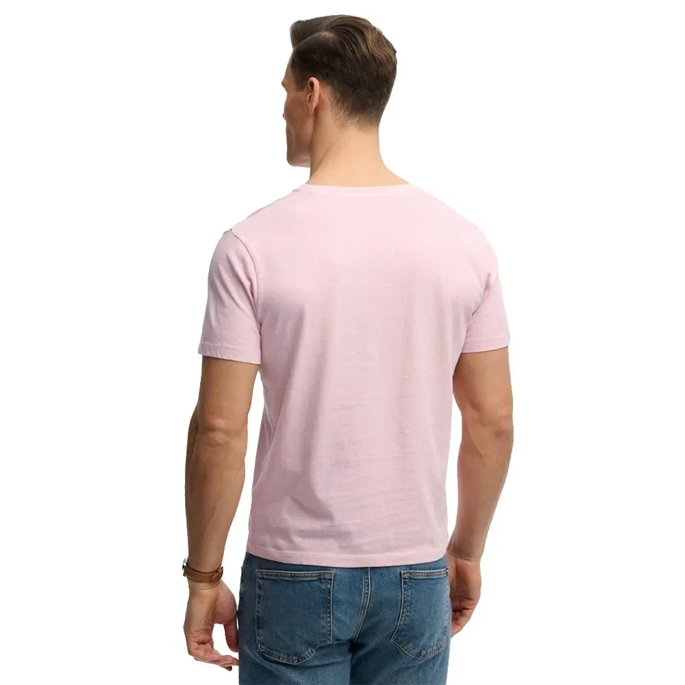 Футболка с v-образным вырезом Classic Cotton Linen Vee Superdry, розовый — фото 2