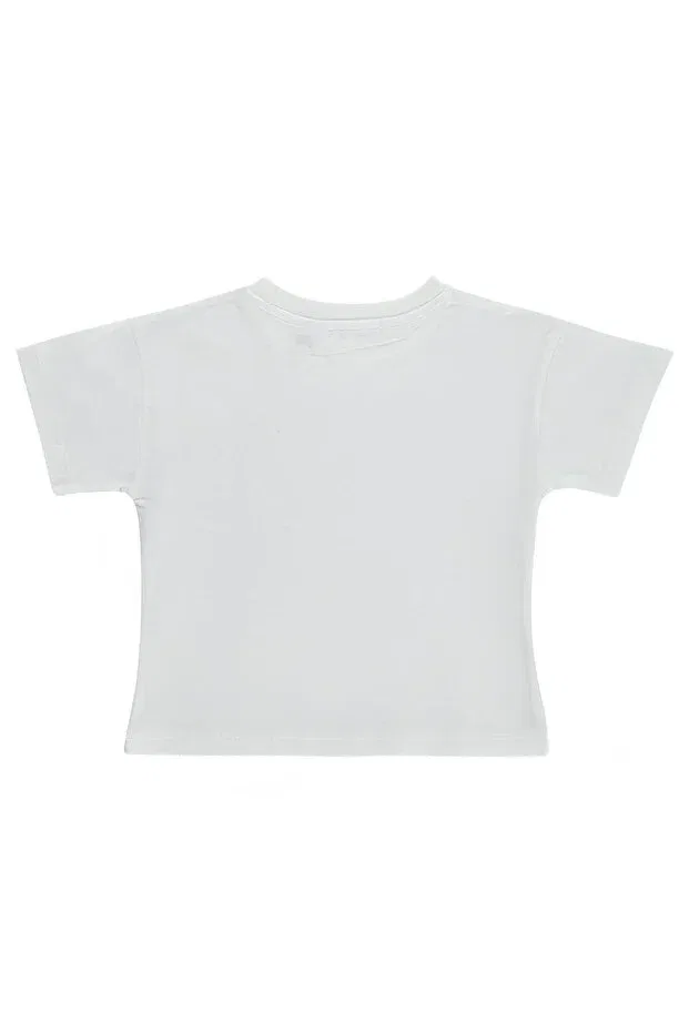 Детская футболка для девочек хлопковая Hello Kitty, Off White — фото 2