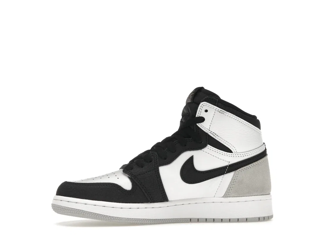 Детские кроссовки для мальчиков и девочек с принтом Jordan 1 Retro High OG Jordan, White/Black/Grey Fog/Bleached Coral — фото 3