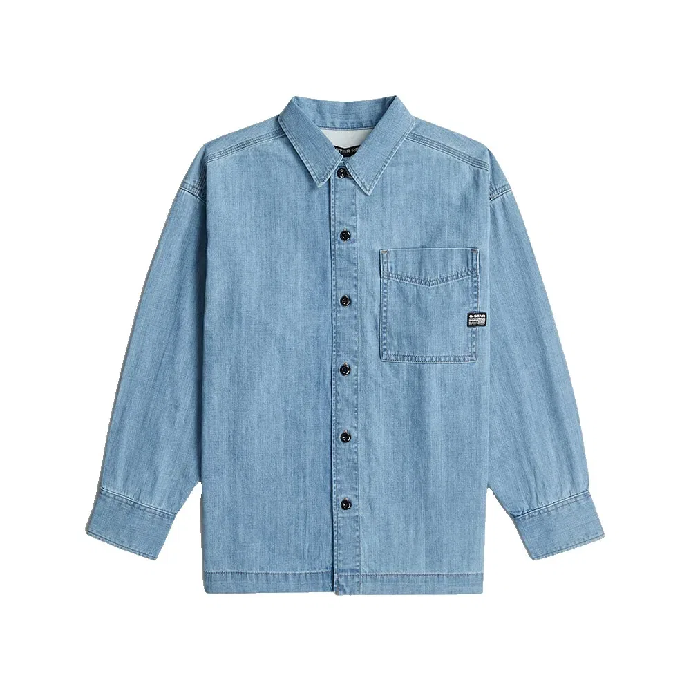 Детская рубашка с длинным рукавом Boxy Fit G-Star, Blue — фото 3