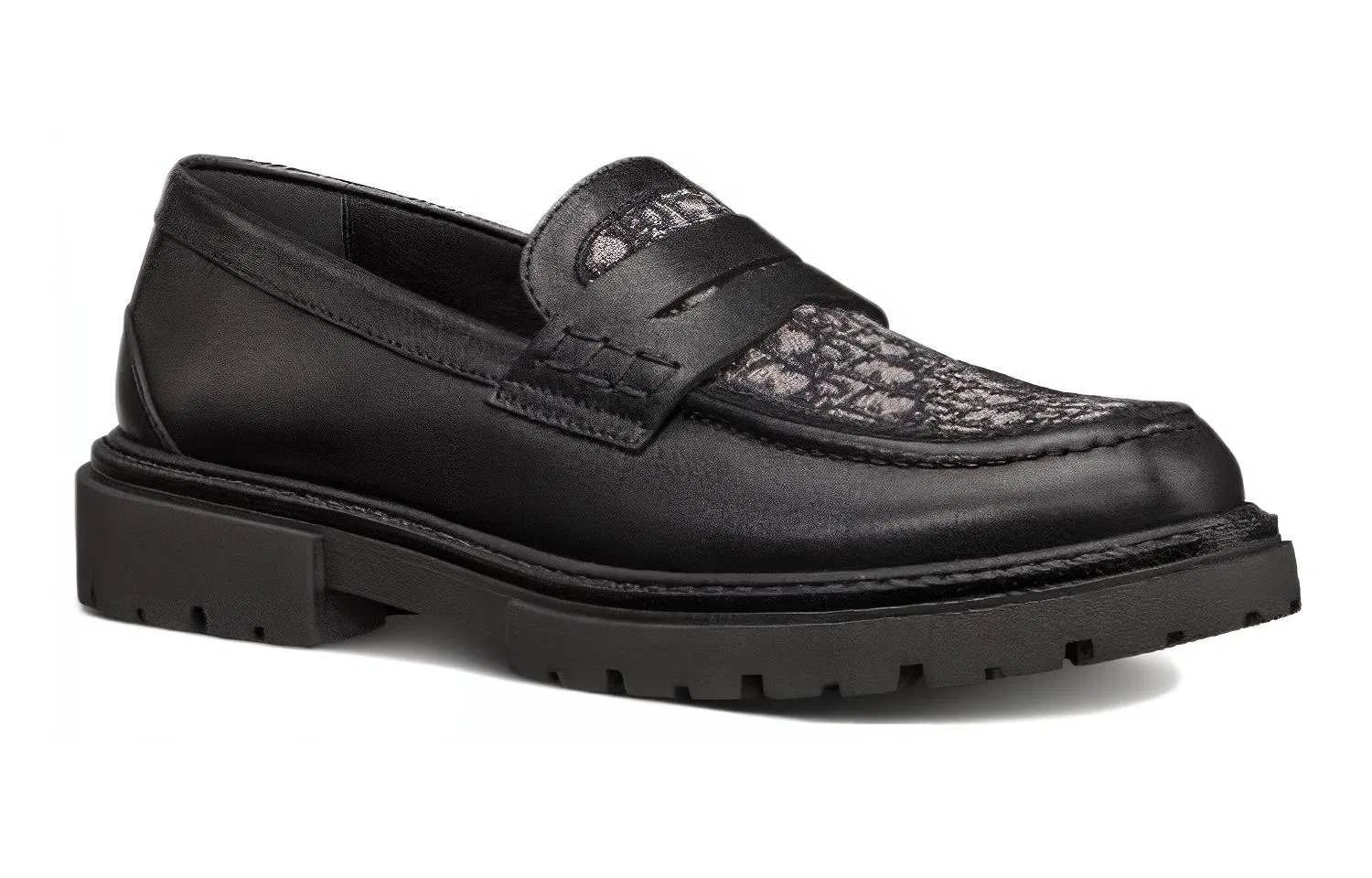 Детские кожаные туфли-лоферы с принтом Dior Oblique, модель Low top, DIOR, Black — фото 3
