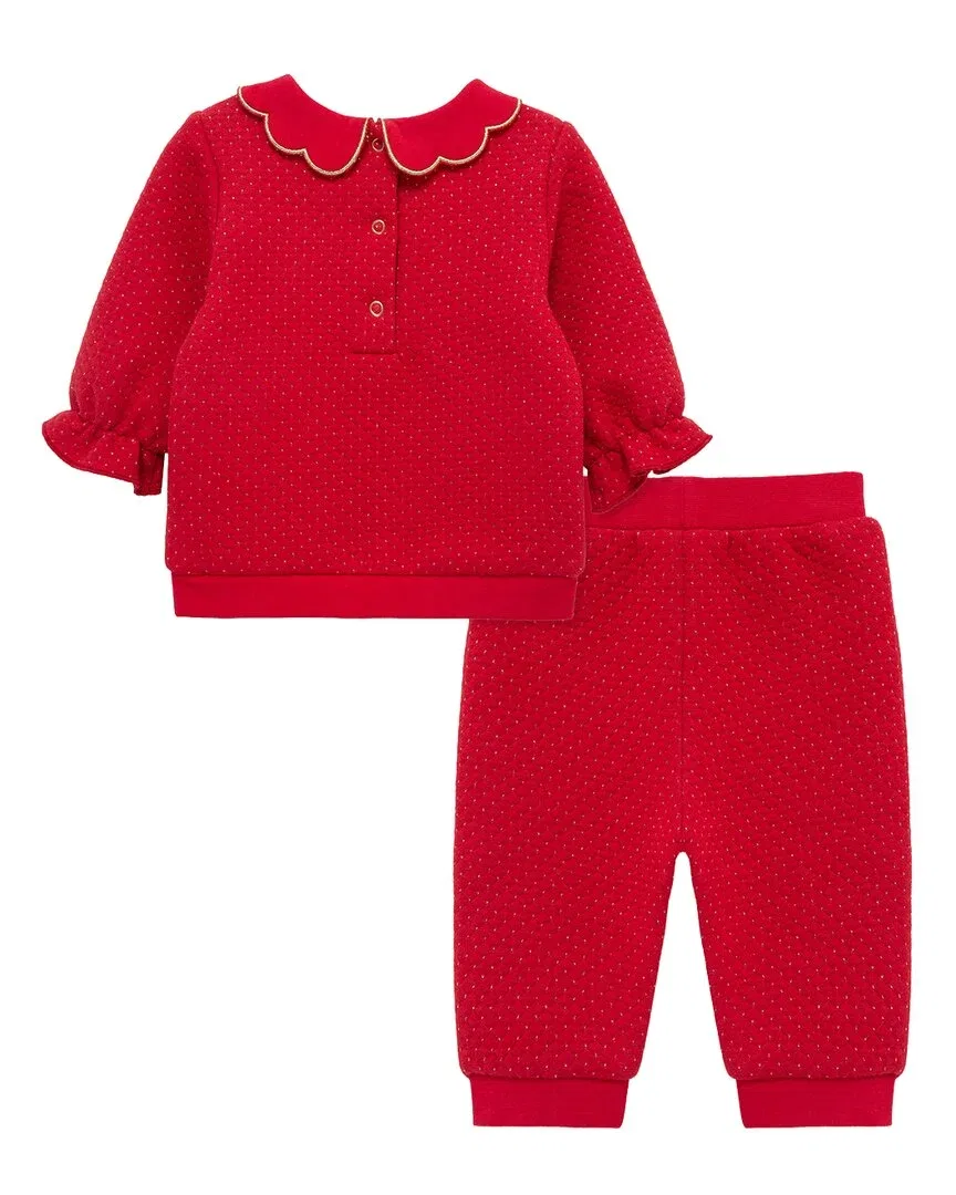 Детский комплект рубашка и брюки Festive Active Little Me, красный — фото 2