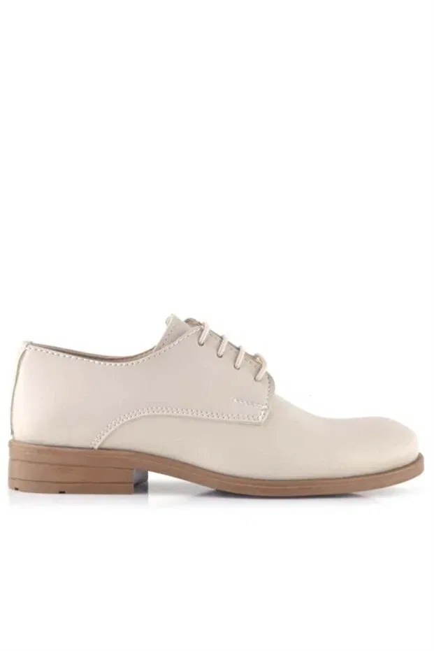 Детские кожаные оксфорды для мальчиков с коротким каблуком Rakerplus, Nude Color — фото 3