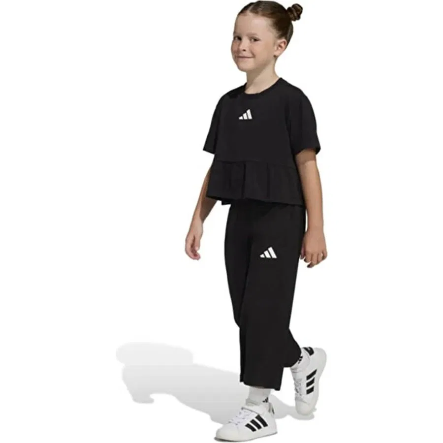 Детский спортивный комплект с коротким рукавом adidas KC2118 Lg Swtp Ft Ts, Черный — фото 3