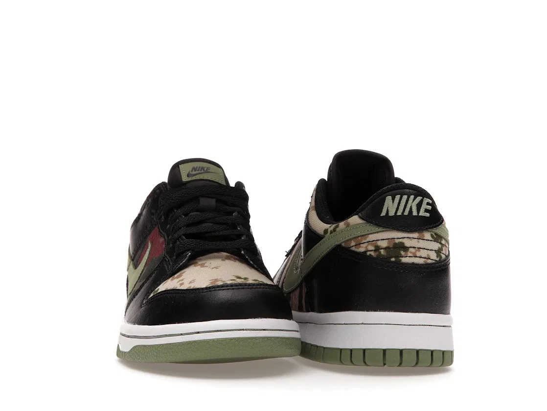 Детские кроссовки Lifestyle с камуфляжным принтом Nike Dunk Low Nike, Black/Multi-Olive — фото 2