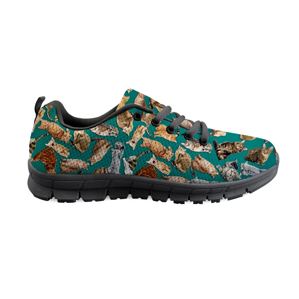 Детские кроссовки для мальчиков и девочек с принтом Cute Cat Dog Horse Pattern Running Sneaker Flat Shoes chaqlin, Cats 4 — фото 3