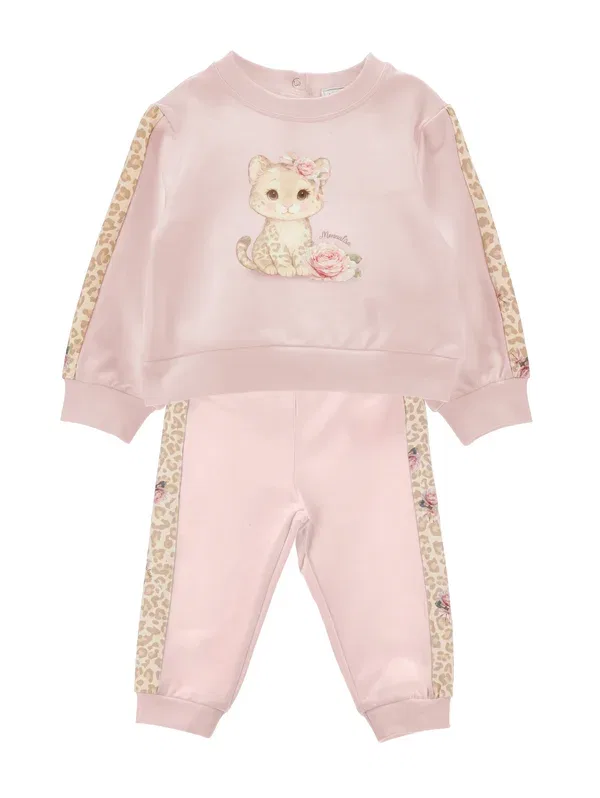 Костюм спортивный из хлопка Tracksuit Monnalisa, Lotus