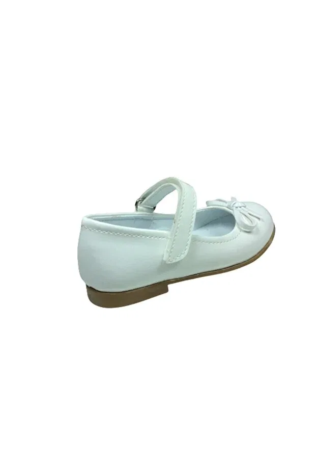 Детские балетки для девочек из искусственной кожи с бантом Mustache Bow Ortopedikal, White — фото 4