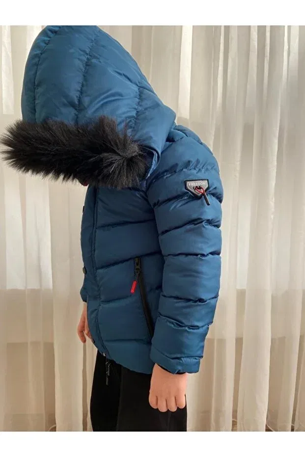 Детское пальто для девочек пуховое Fatella, Indigo — фото 2