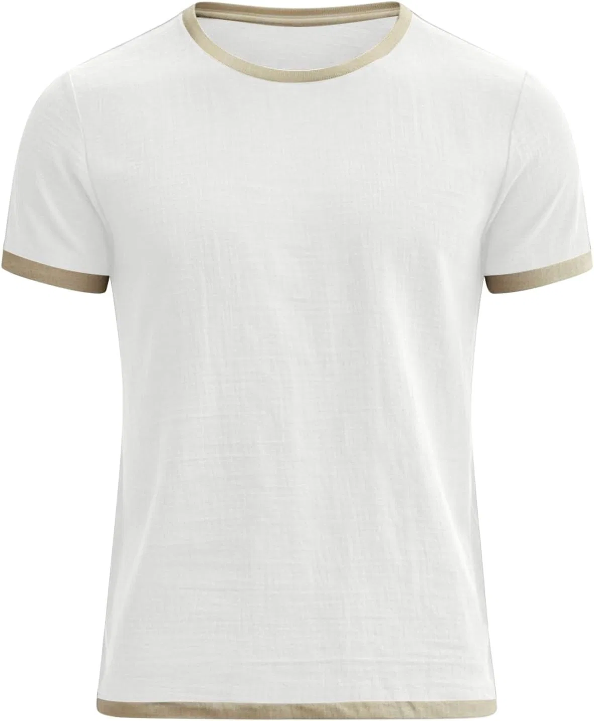 Мужская свободная футболка из льна Linen Beach Shirts, White — фото 4