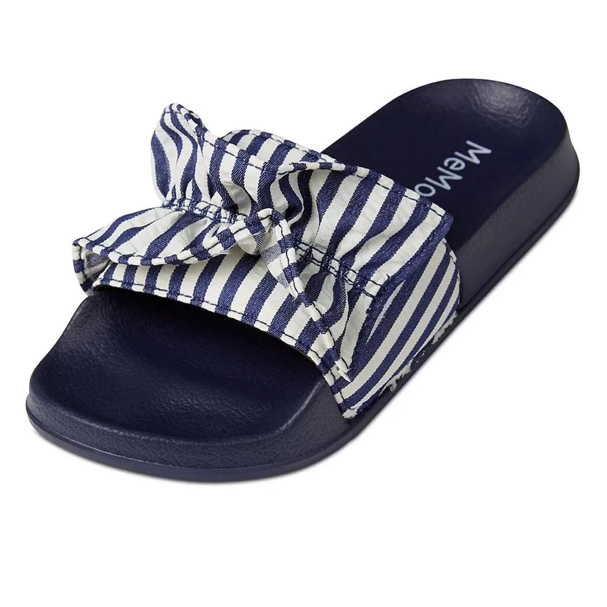 Детские сандалии-слайды с рюшами и полосками Ruffle Stripe MENS FOOTWEAR/SHOECARE, Blue