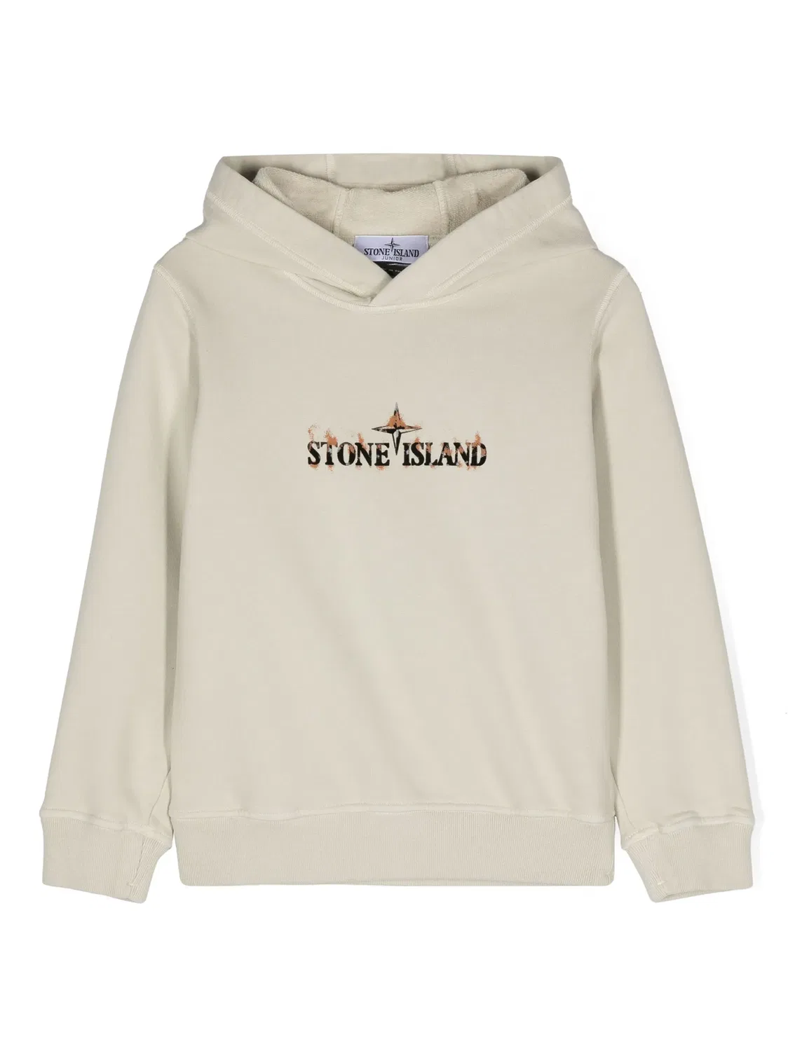 Худи с логотипом из хлопка Stone Island, светло-серый