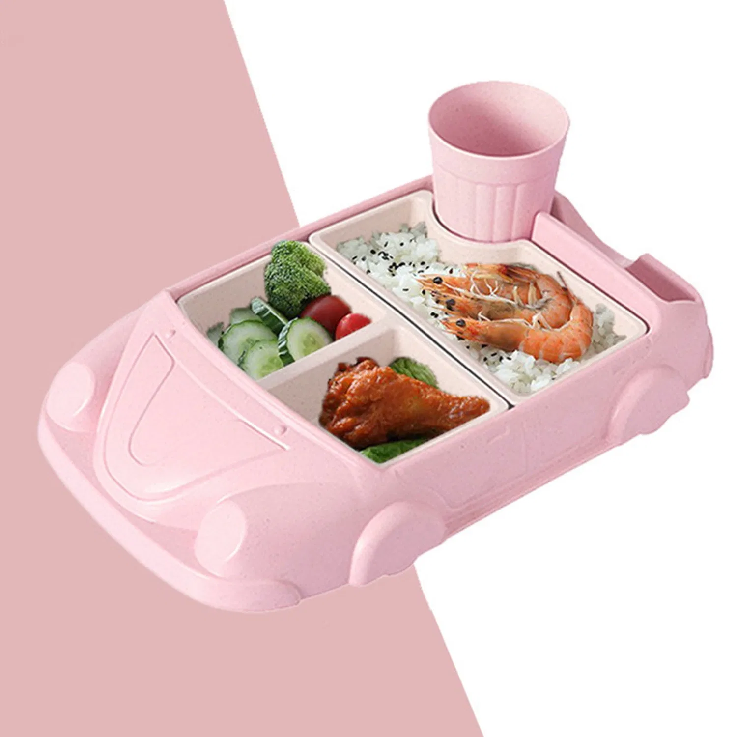 Детский набор посуды в форме машины, 30.6x19x5 см, Rmncdg, Light Pink — фото 4