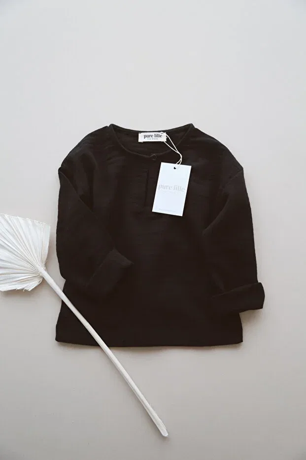 Детская рубашка для мальчиков хлопковая Pure Lille, Black