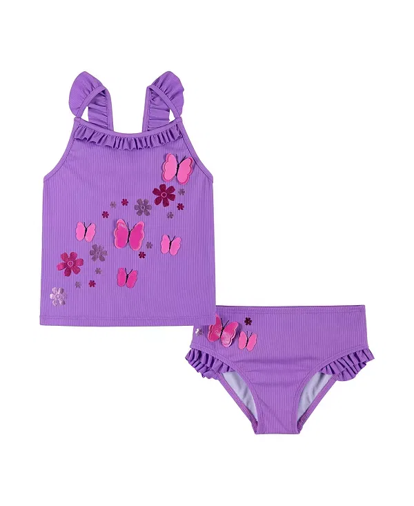 Детский купальник для девочки с длинным рукавом Andy & Evan, Purple Floral