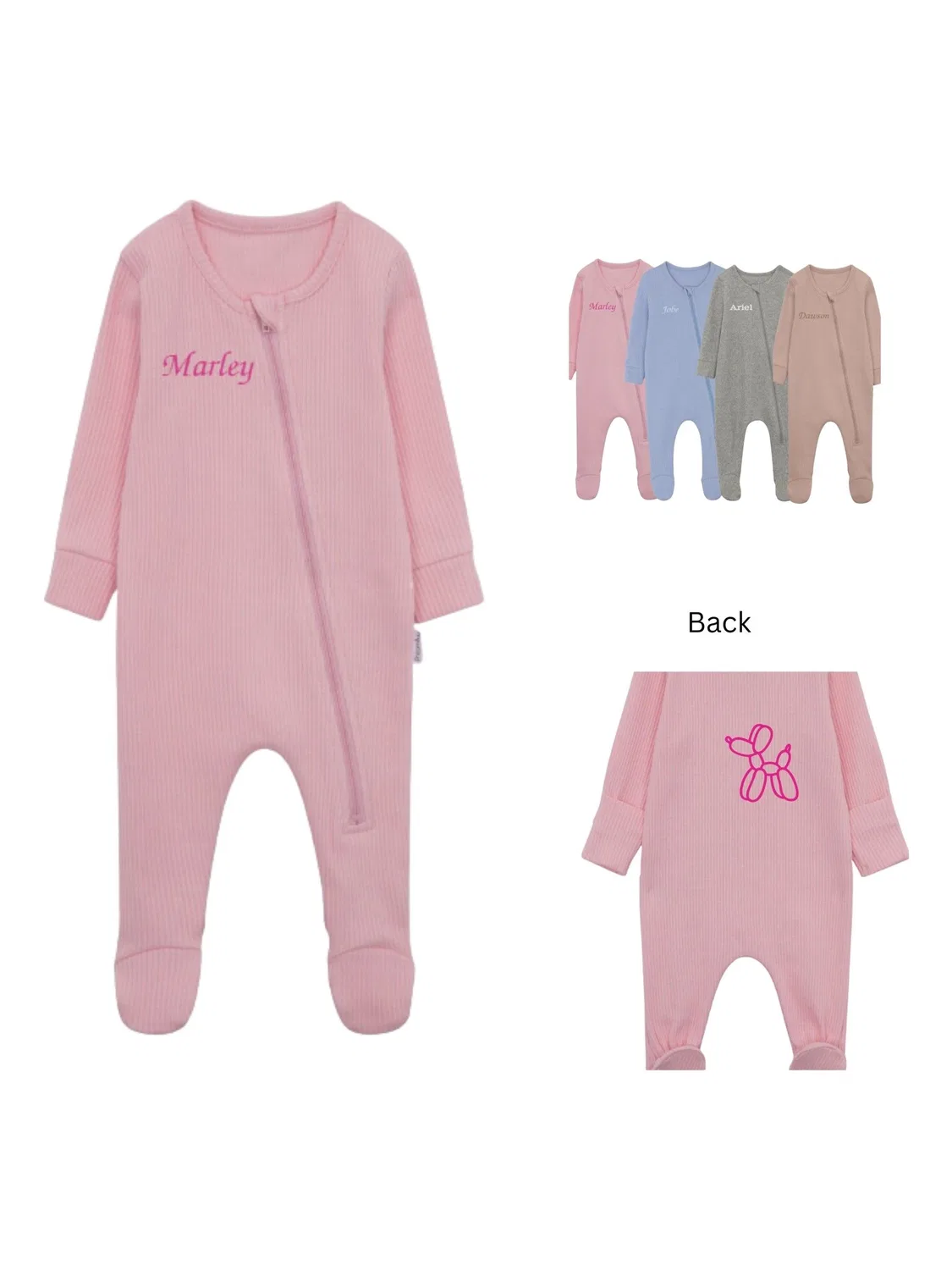 Слип сорочка, рифленая, Personalised Ribbed Ruff Cubs Kidswear, розовый — фото 2