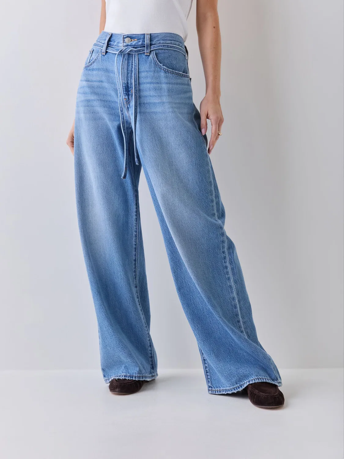 Джинсы прямого кроя, широкие Levi's, синие — фото 3