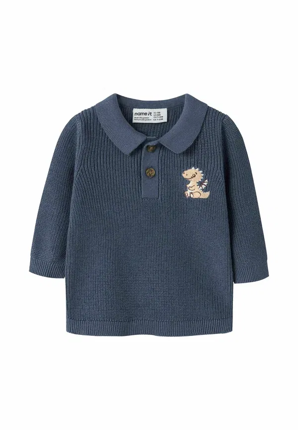 Джемпер с динозаврами Jumper Name It, vintage indigo, индиго