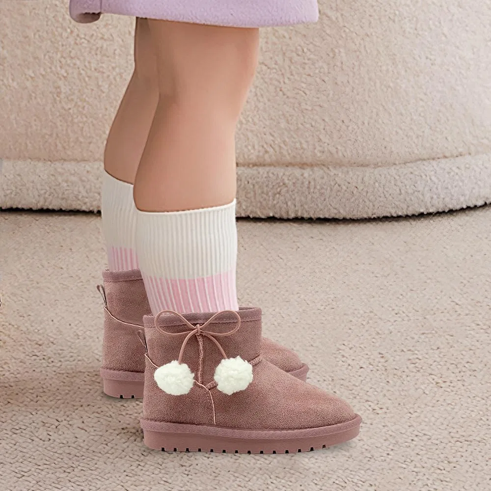 Детские зимние сапоги для девочек и мальчиков с мехом, модель nzzoo, Pink — фото 2