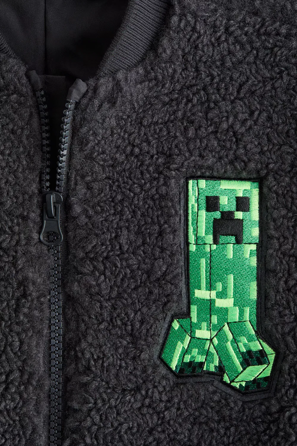 Пилотская куртка из плюшевого флиса H&M, Dunkelgrau/Minecraft — фото 2