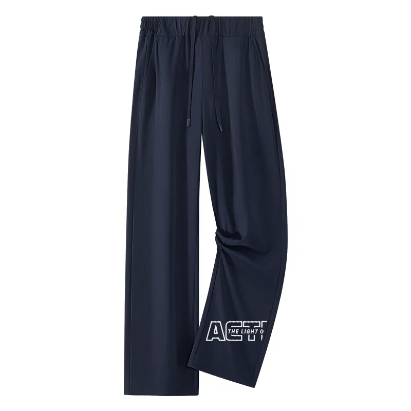 Детские повседневные брюки прямого кроя из тонкой ткани MINISO, Navy Blue