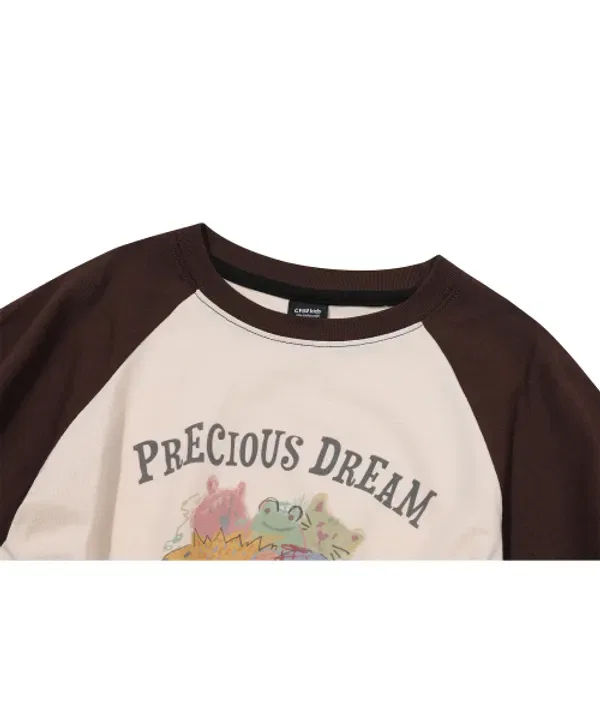 Футболка с принтом Precious Raglan, коричневый — фото 4