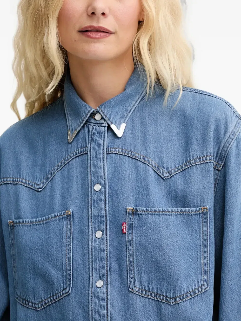 Рубашка в стиле вестерн с карманами Levi's, синий — фото 4