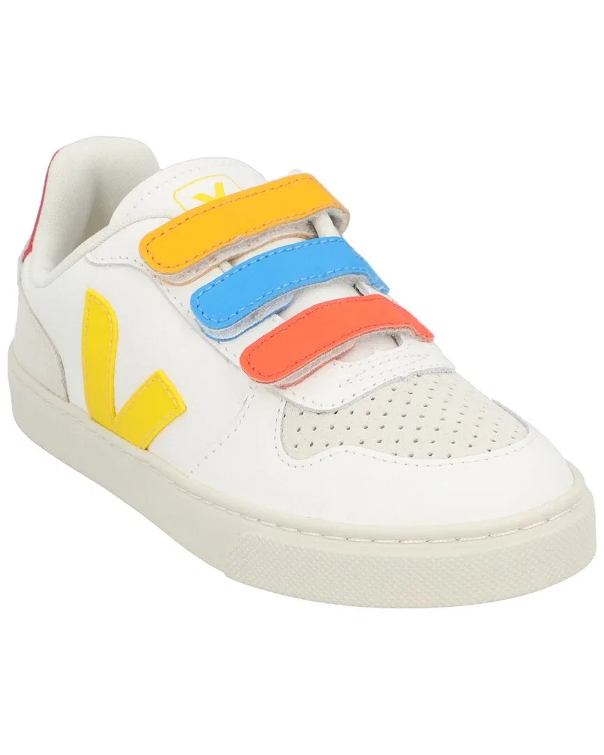 Детские кроссовки кожаные на липучке VEJA, White