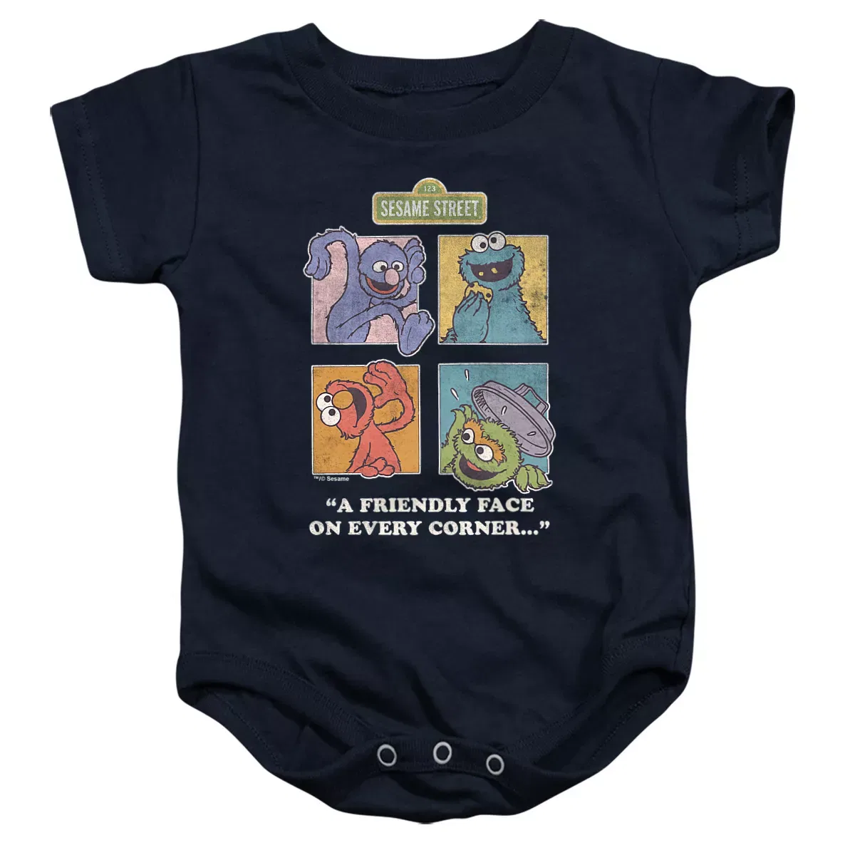 Детское боди с коротким рукавом Sesame Street, Navy