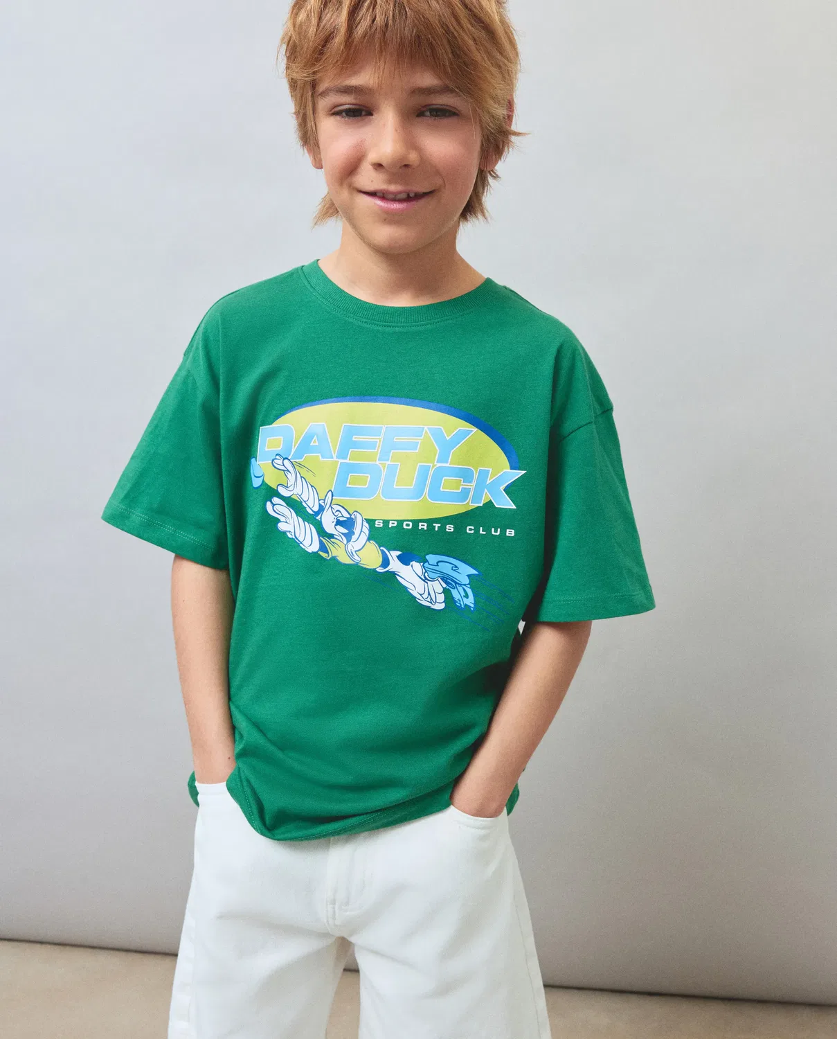 Детская футболка для мальчиков с принтом Pato Lucas Kids El Corte Inglés, Verde