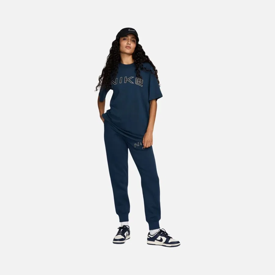 Футболка женская свободного кроя с принтом Sportswear Phoenix Graphic Loose Short-Sleeve Nike, Темно-синий