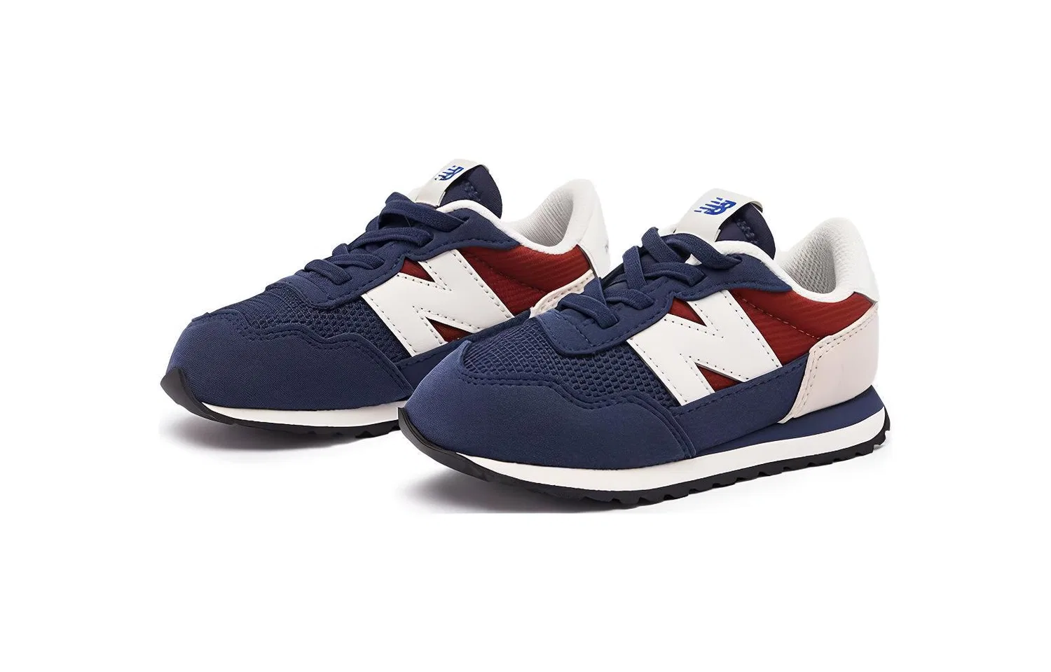 Детские кроссовки для мальчиков с низким верхом New Balance NB 237, Blue Red Beige — фото 4