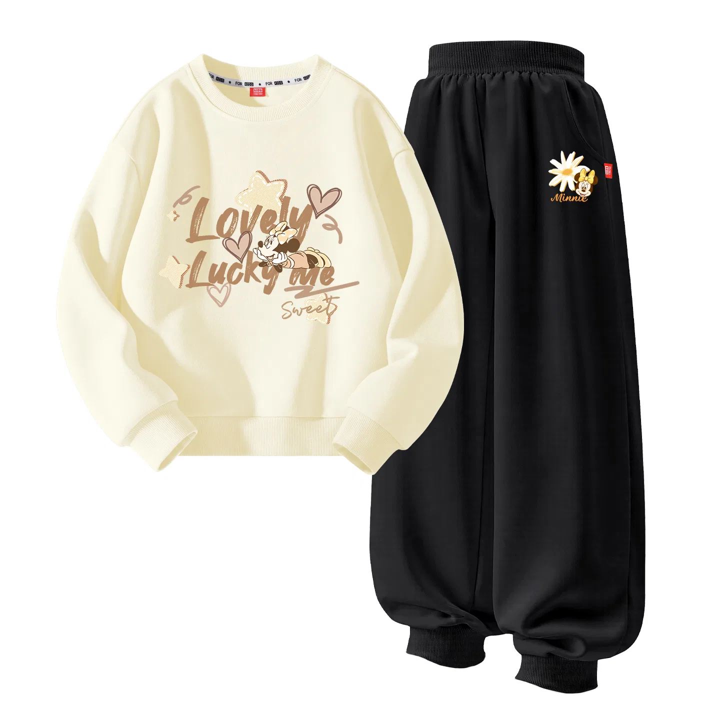 Детский костюм спортивный с принтом Disney Di Cotton Star Crispy Cake Yellow+Di Prosperity Flower K Gray